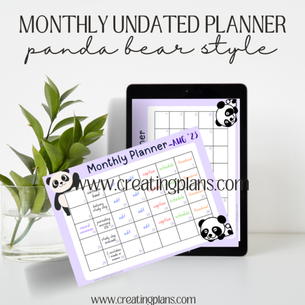 PANDA Monthly content planner