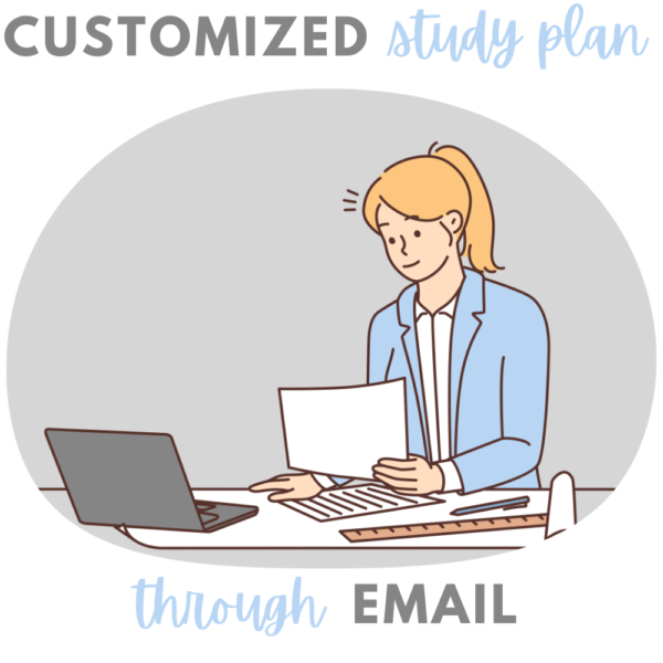 customized study plan through email