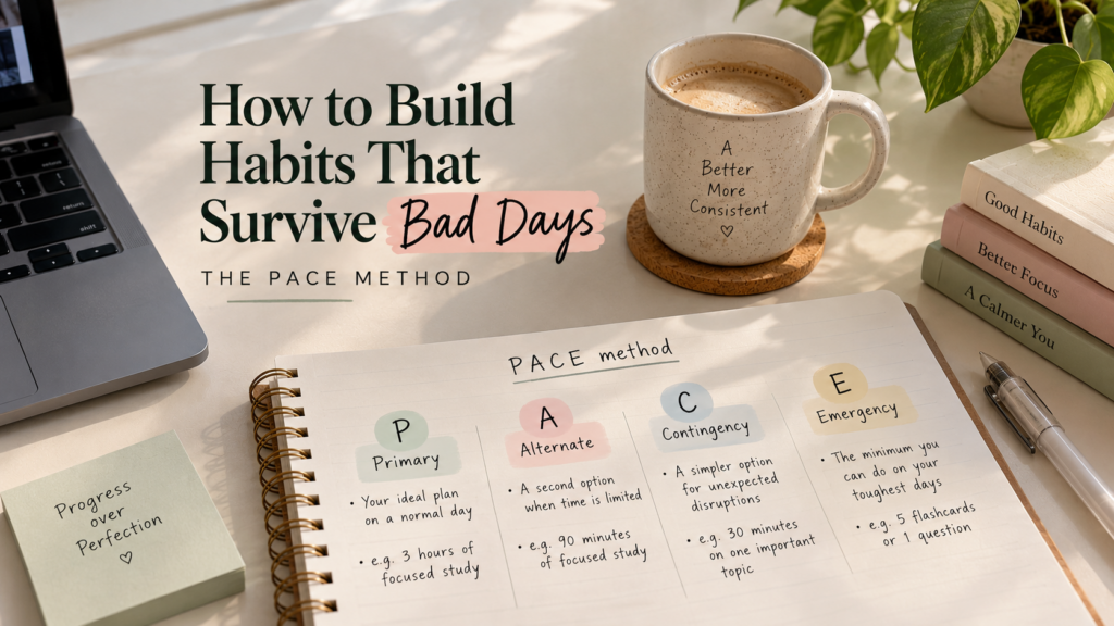How to Build Habits That Survive Bad Days: The PACE Method